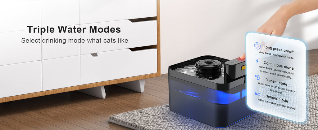 5200mAh Battery Operated Cat Water Fountain 2.2L Wireless Automatic Smart Pet Water Dispenser For Dog Cat with Infrared Sensor