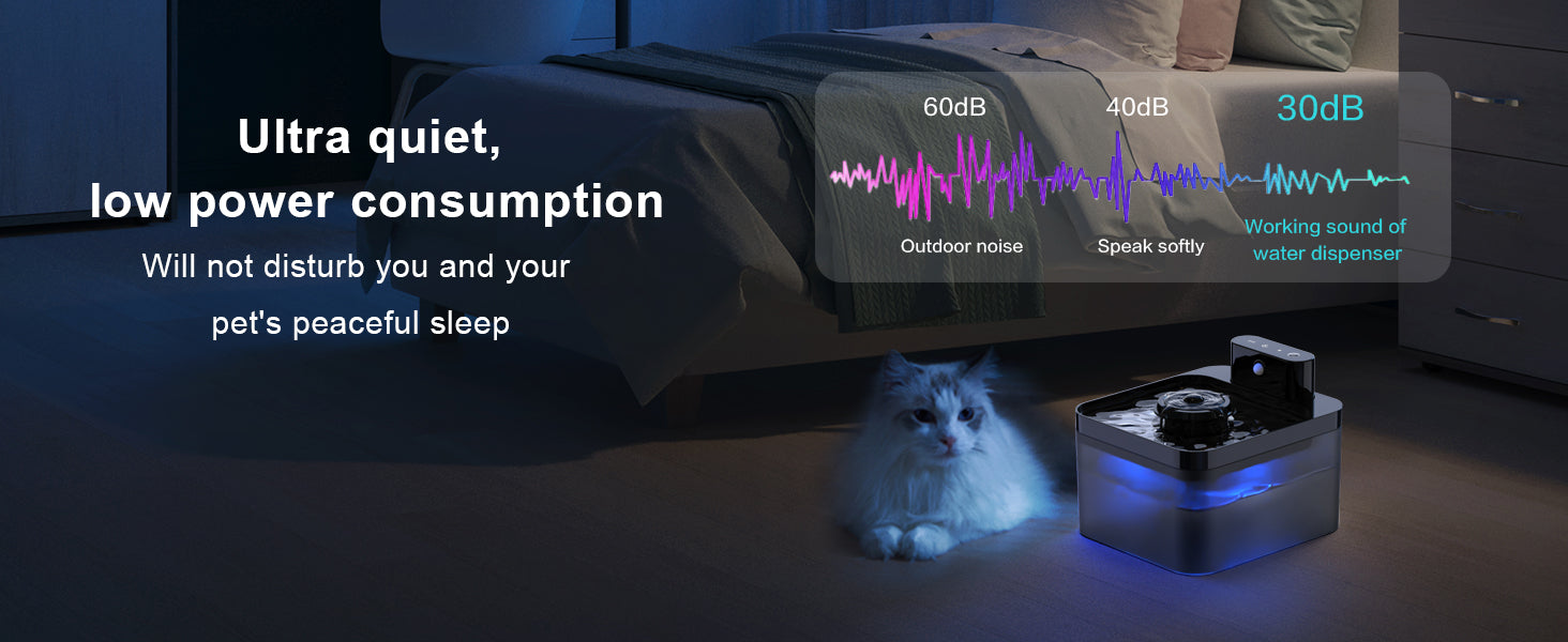 5200mAh Battery Operated Cat Water Fountain 2.2L Wireless Automatic Smart Pet Water Dispenser For Dog Cat with Infrared Sensor