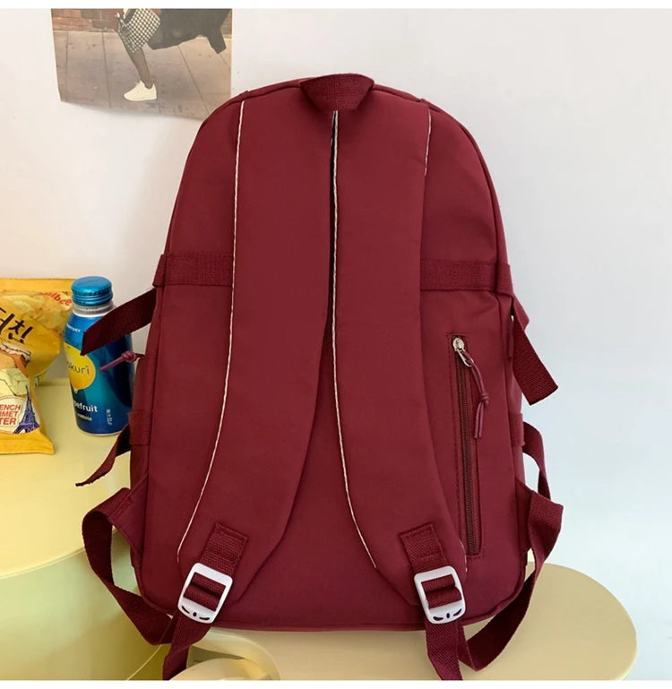 Cute Cartoon School Backpack for Girls Large Capacity with Plush Decorations Ideal for Daily Use