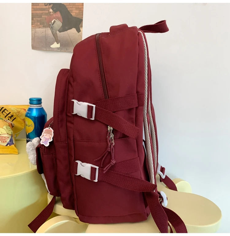Cute Cartoon School Backpack for Girls Large Capacity with Plush Decorations Ideal for Daily Use
