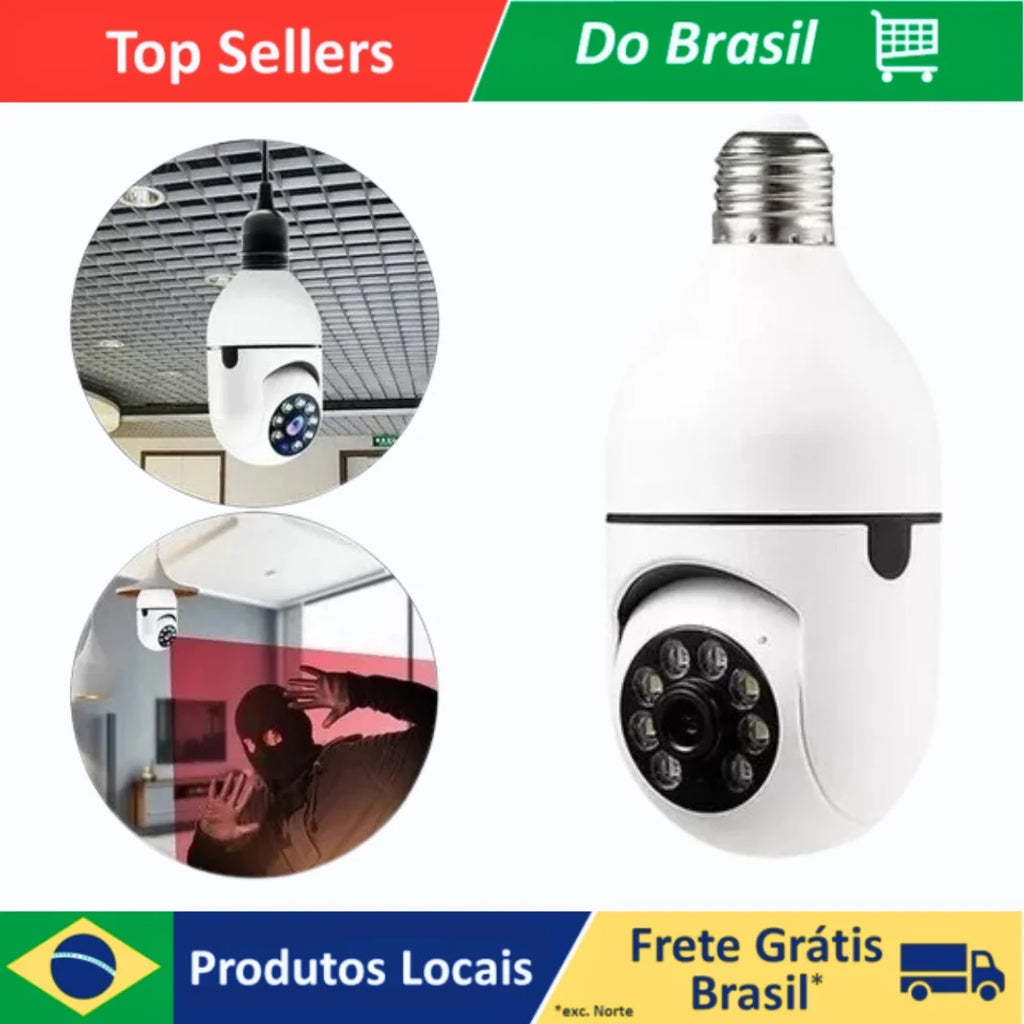 Câmera De Segurança Visão Noturna Lampada Facil Instalação