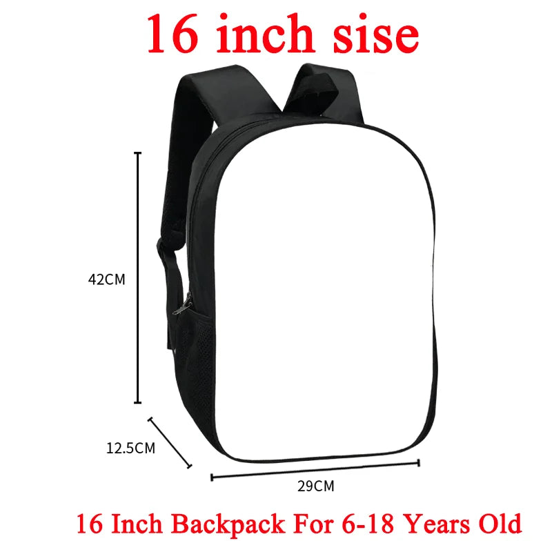 Customize Your Logo / Image / Name Backpack Children School Bags Boys Girls  Black Kindergarten Bag Kids Bookbag Gift