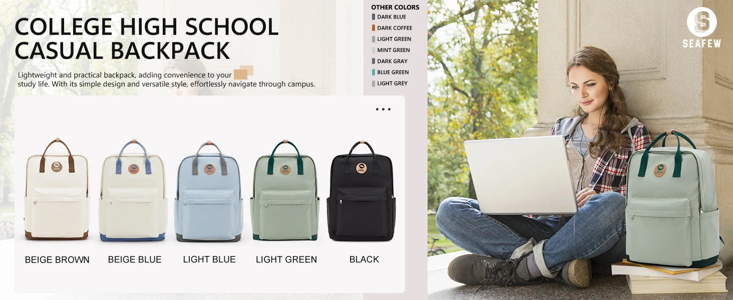 Back to School Youth School Backpack, Stylish Waterproof Casual School Bag, Basic Laptop Backpack For Women，University Backpacks