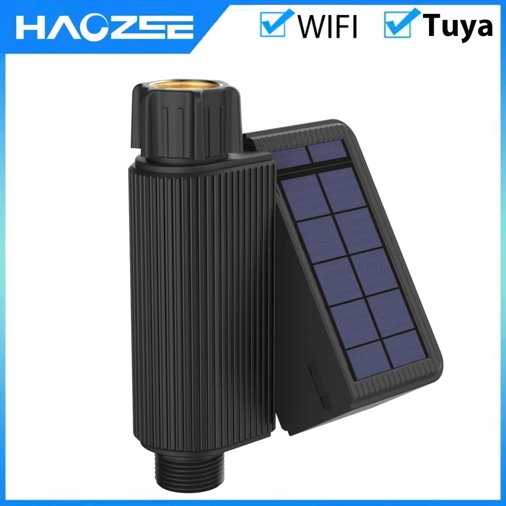 Tuya Smart Wifi Watering Timer Solar Energy Sprinkler Drip Irrigation System Built-in Water Flow Recorder Water Controller