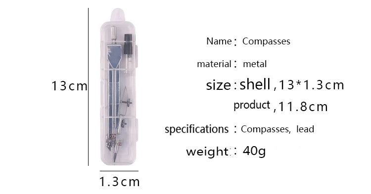 School Supplies for Student Stationery (Included Box) Classroom Stainless Steel Drawing Compass Math Geometry Tools for Circles