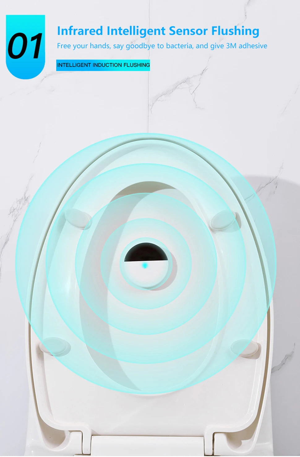 Bathroom Accessories Infrared Smart Wireless Flush Valve Household Defecation Sensor Flusher Toilet Automatic Flushing Sensor