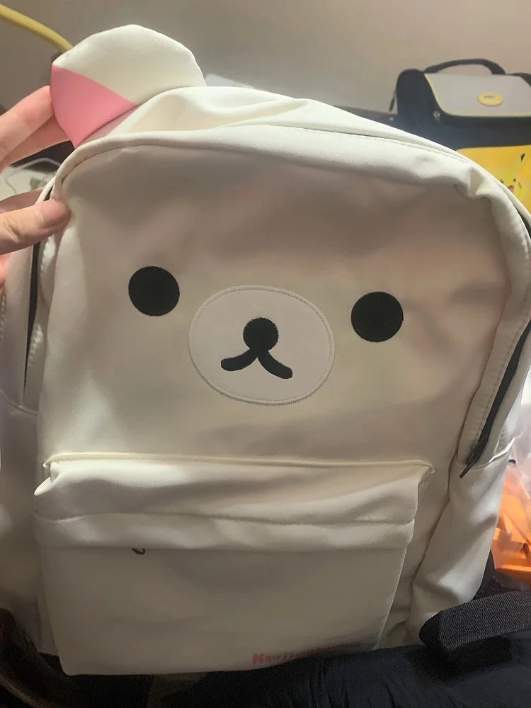 Kawaii Bear Rilakkumas Backpack Large Capacity Backpack Stylish Student School Bag Shoulder Bags Schoolbag Gift