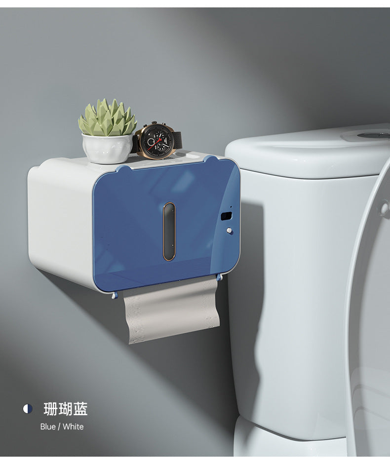Smart tissue box USB charging automatic induction paper output bathroom paper roller toilet paper holder toilet accessories