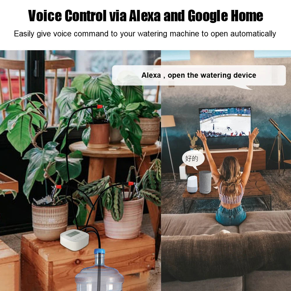 Intelligent Automatic Water Timer WiFi Tuya Micro-drip Irrigation Controller Digital Watering Irrigation Timer with Solar Panel