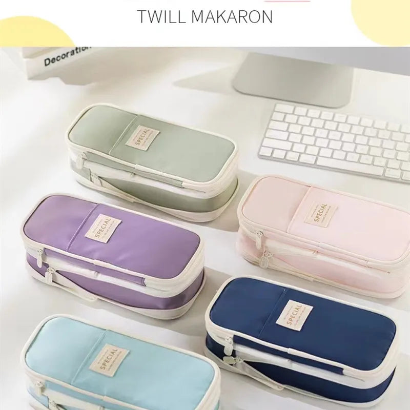 Large Capacity Pencil Case Stationery School Supplies Pencil Cases Pouch Office Desk Storage Bag Students Kids Pen Case Bags Box