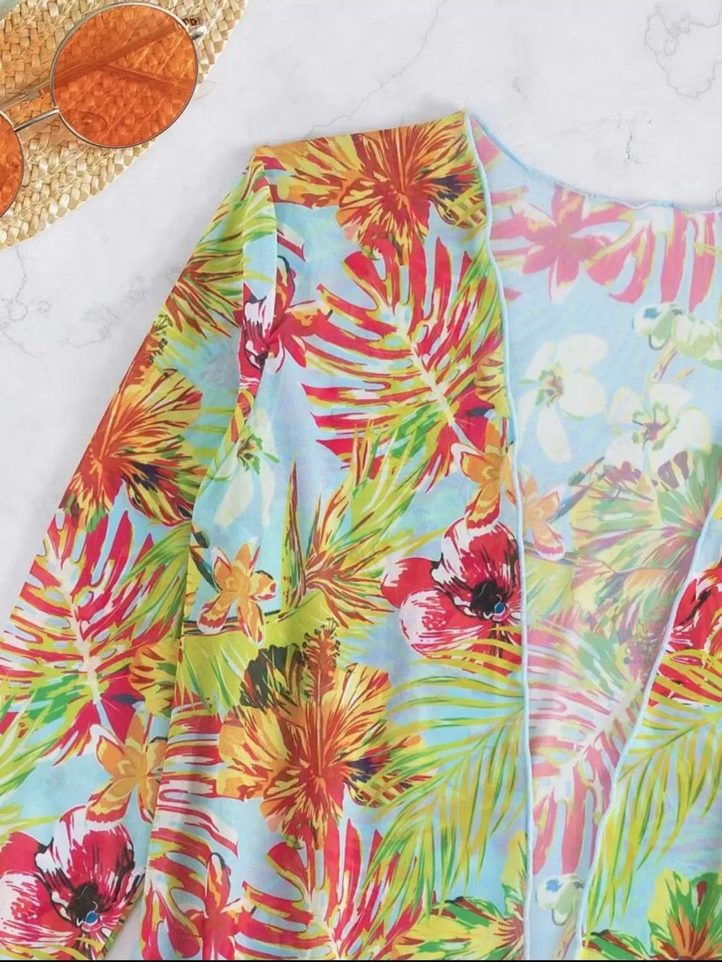 Plant Flower Print Bikini Three-piece Set Sunscreen Cover up Cross-Border Swimsuit Women's Fashion Swimwear from China