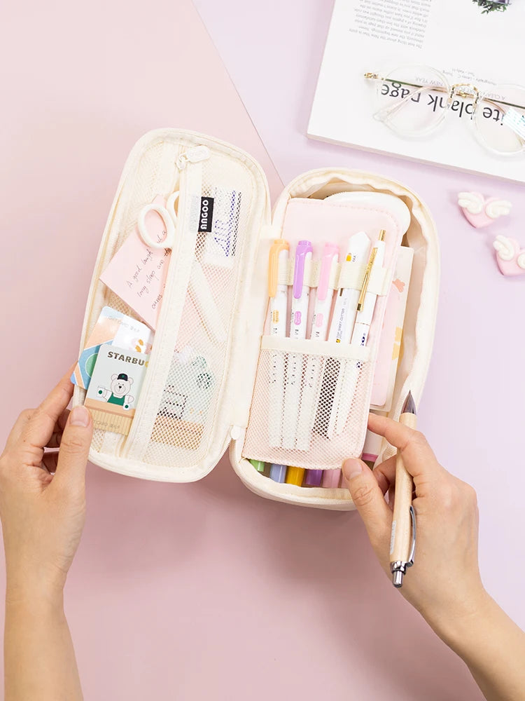 Large Capacity Pencil Case Stationery School Supplies Pencil Cases Pouch Office Desk Storage Bag Students Kids Pen Case Bags Box