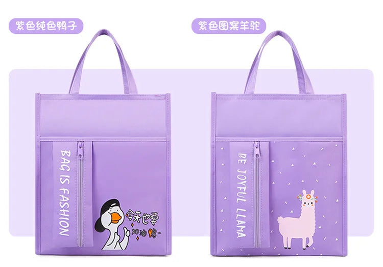 School supplies student tote bag children art bag document bag pink canvas tutoring bag school-bags-for-girls Tutorial Bags