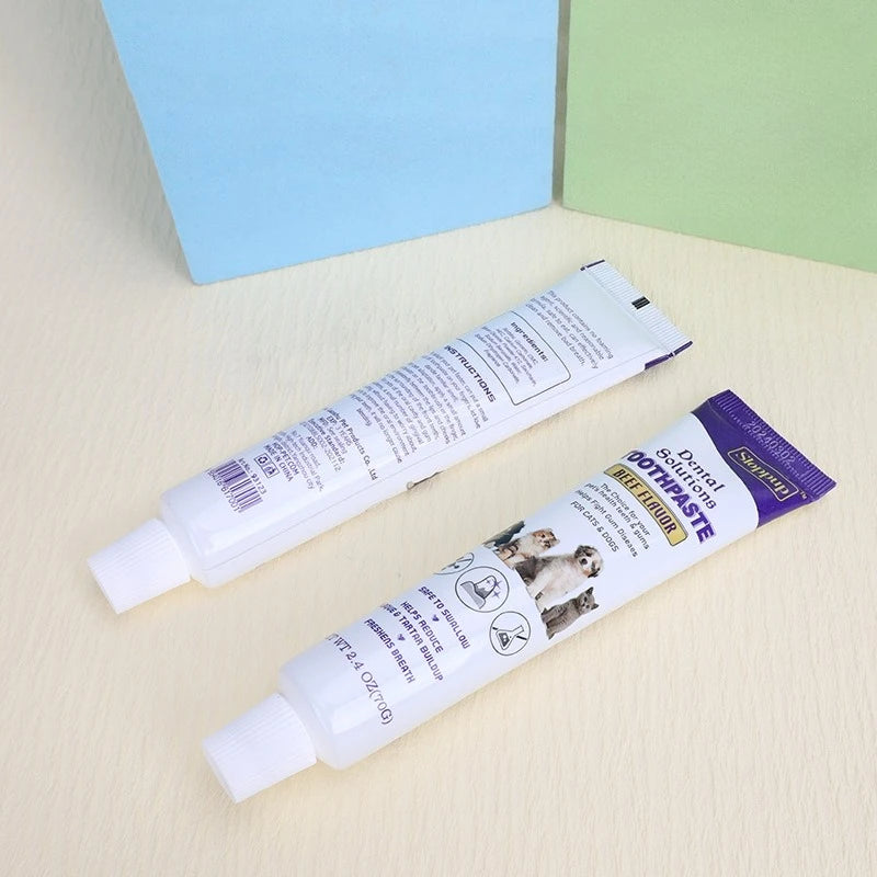 Pet Dental Care Gel Natural Beef Flavor Toothpaste for Dogs Cats Plaque Remover Fresh Breath Oral Solution Pet Supplies