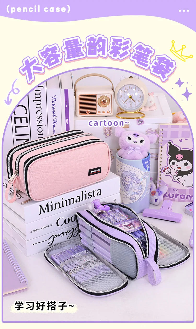 New School Supplies Back to School Essential Pencil Case, Large Capacity Stationery Organizer Student Stationery Box