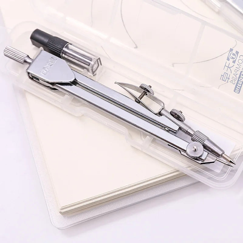 School Supplies for Student Stationery (Included Box) Classroom Stainless Steel Drawing Compass Math Geometry Tools for Circles