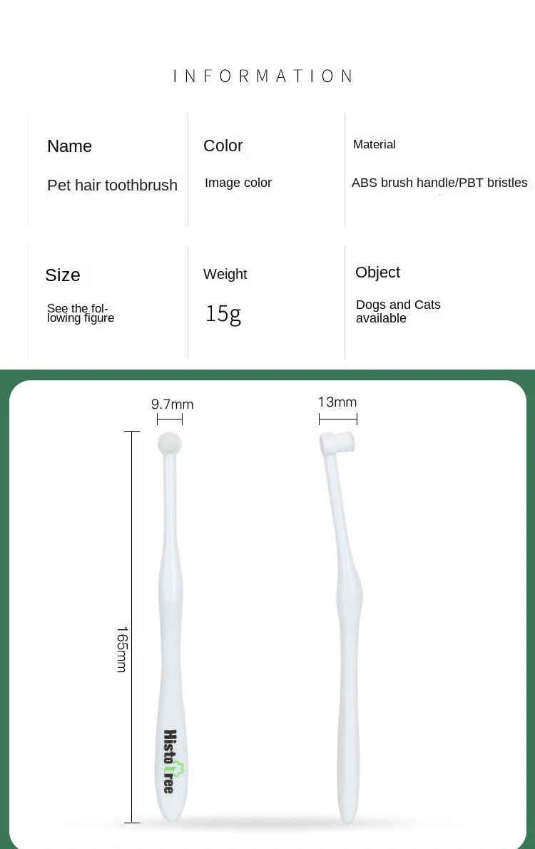 Pet Toothbrush for Dog Cats Small Animals Oral Care Kit with Soft Bristles Fights Bad Breath Tartar Remover Dental Cleaning Tool