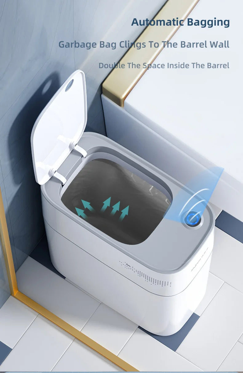 Smart Bathroom Electronic 15l Automatic Sensor  Without White Home basket for domestic toilets and bathrooms