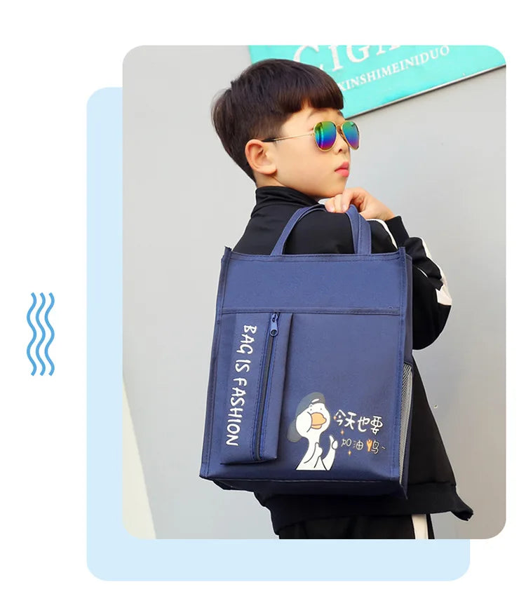 School supplies student tote bag children art bag document bag pink canvas tutoring bag school-bags-for-girls Tutorial Bags