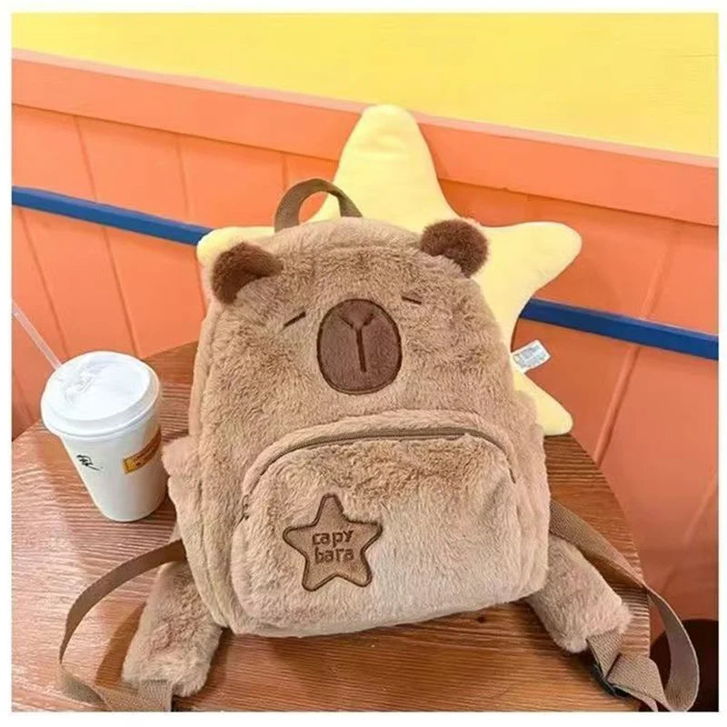 Large School backpack Kawaii Capybara Plush Versatile Cartoon Funny Capibala Crossbody Bags back to school anime