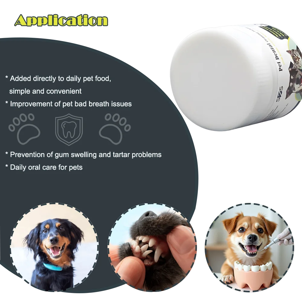 100g Beef Flavor Pet Dental Powder for Dogs & Cats – Advanced Tartar & Plaque Control, Fresh Breath, Oral Health Support