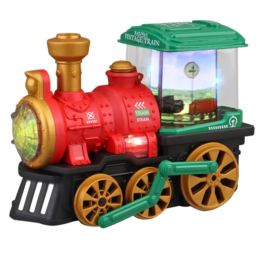 Train Toy for Toddlers 3-5, Trucks Locomotive Electric Steam Engine with Smoke, Light & Sound, Toddler Toy Trucks for Boys Gift
