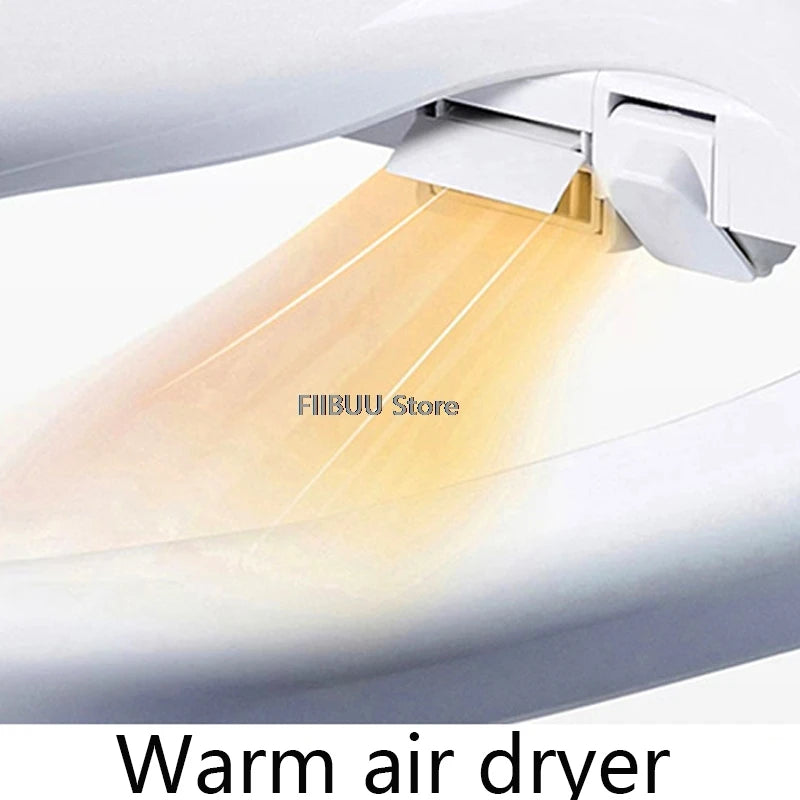Smart Bidet Toilet Seat Cover for Elongated Toilets Heated Seat Slow Close Warm Dryer Rear Front Wash Warm Water Remote Control