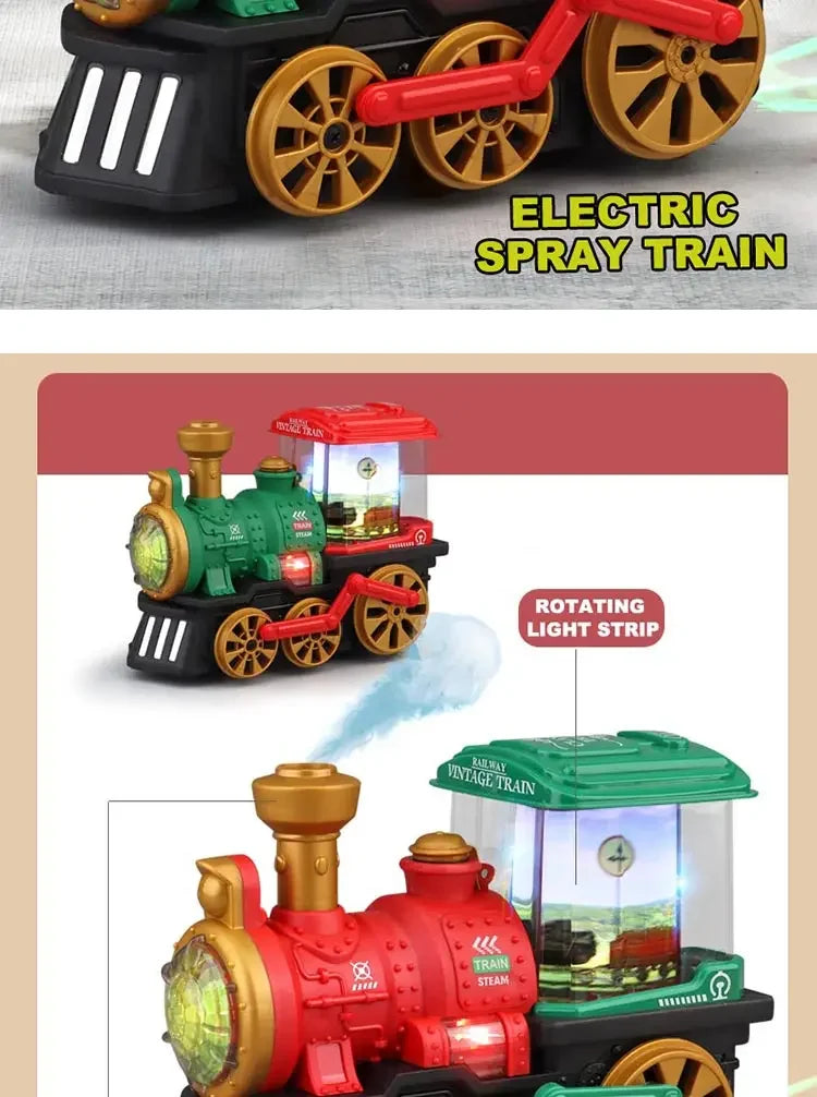 Train Toy for Toddlers 3-5, Trucks Locomotive Electric Steam Engine with Smoke, Light & Sound, Toddler Toy Trucks for Boys Gift