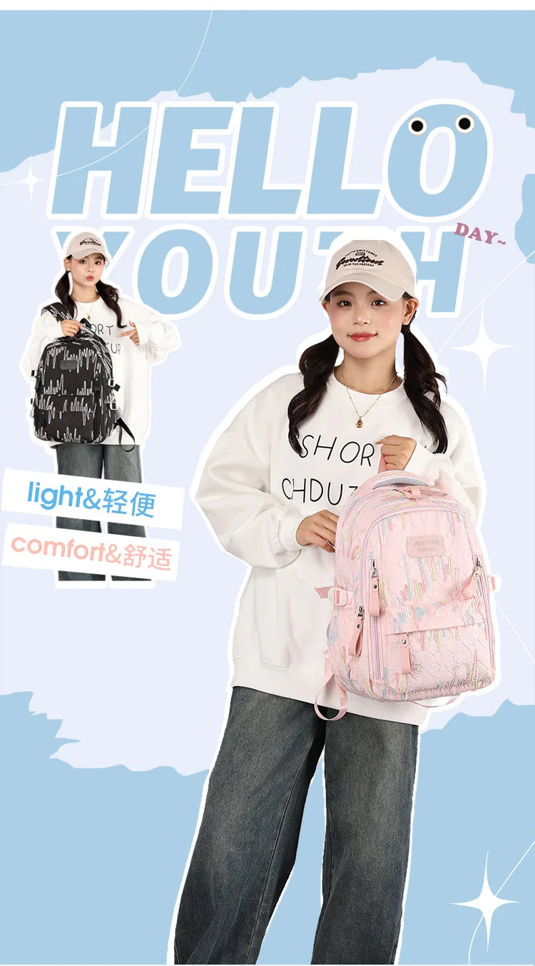 Fresh Backpack large capacity school bag with good-looking Cute and Sweet Backpacks for Middle School and College Students 2 Siz