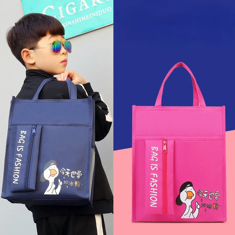 School supplies student tote bag children art bag document bag pink canvas tutoring bag school-bags-for-girls Tutorial Bags