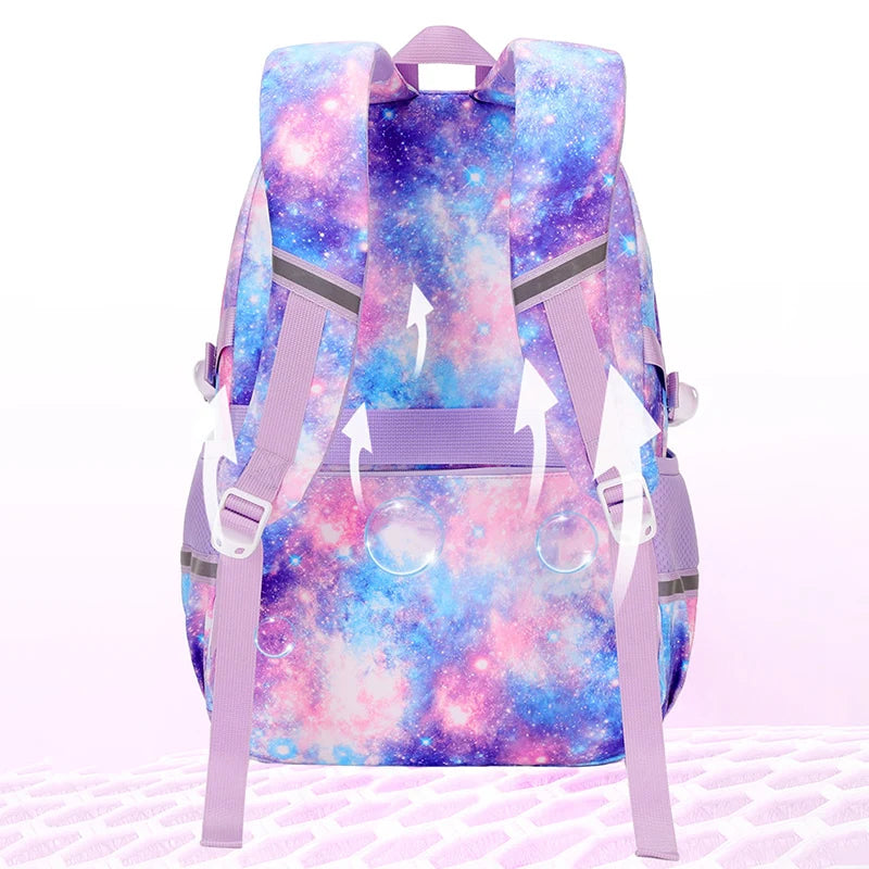 Backpack for School 3Pcs School Bag with Lunch Box and Pencil Bag Travel Backpack Bookbag for  Middle School Teens Girls