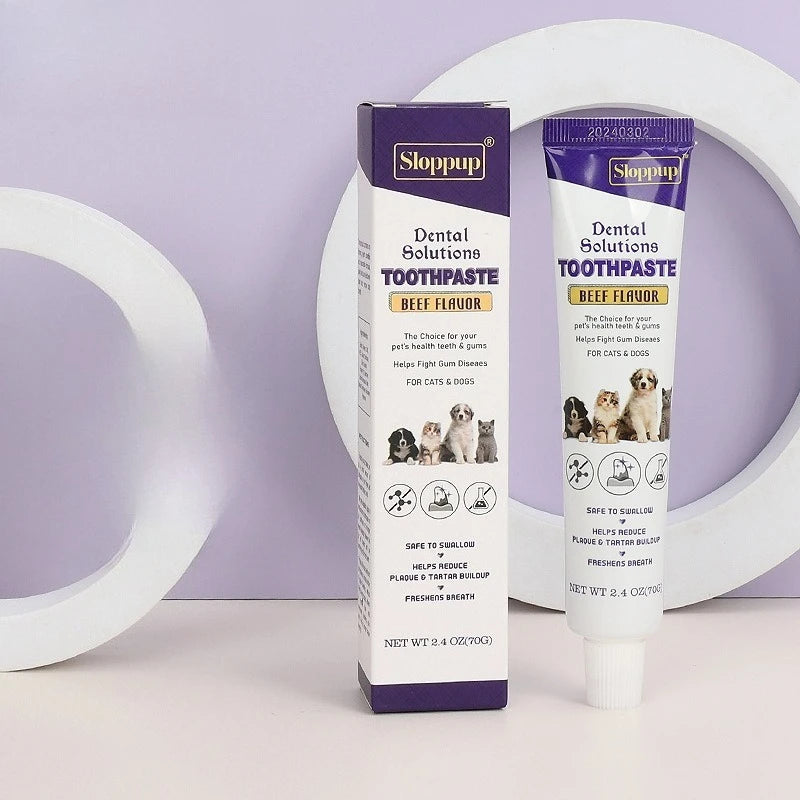 Pet Dental Care Gel Natural Beef Flavor Toothpaste for Dogs Cats Plaque Remover Fresh Breath Oral Solution Pet Supplies