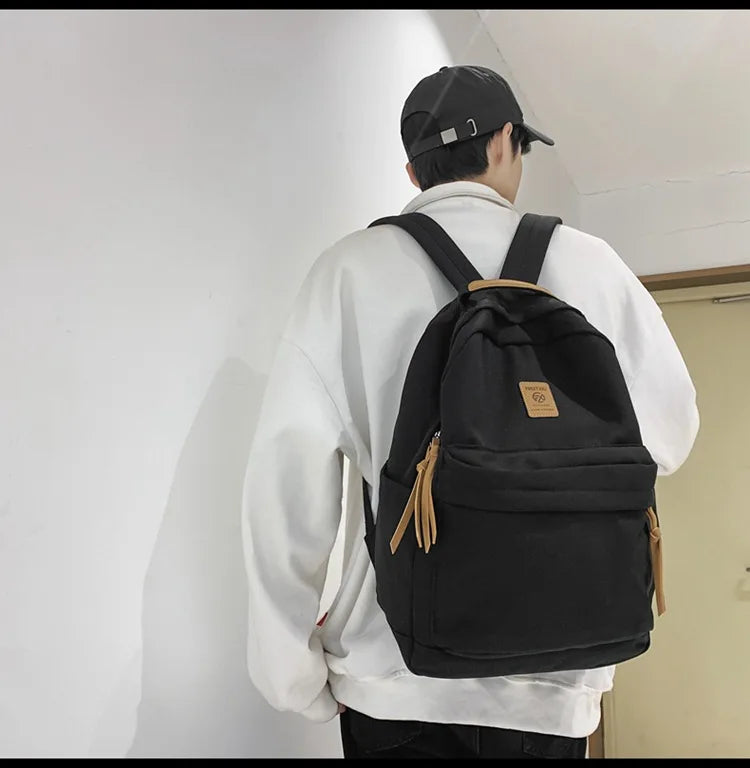 School Backpack for Men Women College Bookbag Lightweight Black Backpack Rucksack Casual Daypack School Bag for Boys Girls