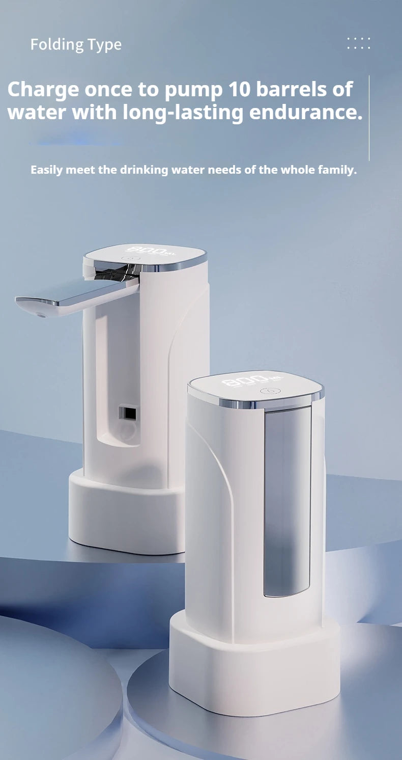 Intelligent Display Dual-use Foldable Automatic Water Pump Intelligent Quantitative Electric Water Dispenser for Bottled Water