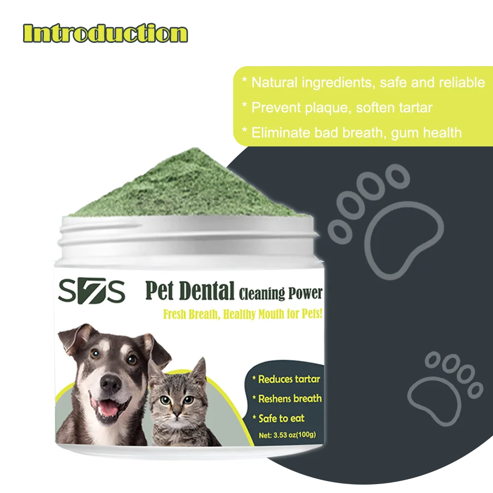 100g Beef Flavor Pet Dental Powder for Dogs & Cats – Advanced Tartar & Plaque Control, Fresh Breath, Oral Health Support