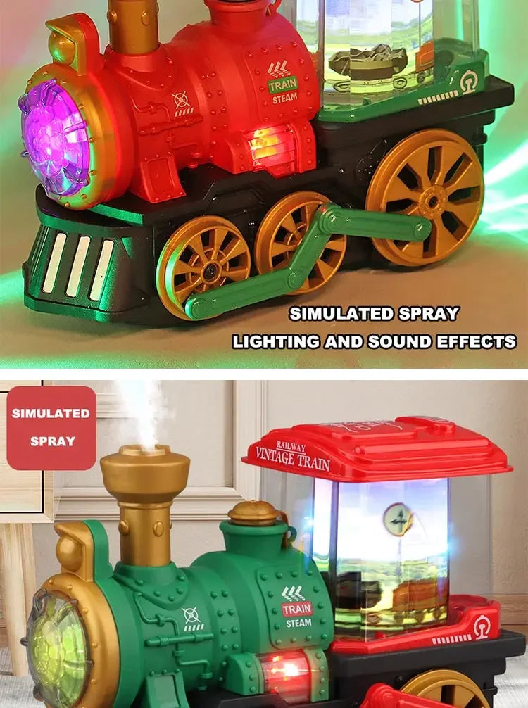 Train Toy for Toddlers 3-5, Trucks Locomotive Electric Steam Engine with Smoke, Light & Sound, Toddler Toy Trucks for Boys Gift