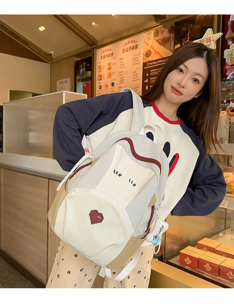 Student's Backpacks Korean Simple Versatile Fashionable Casual Cute Schoolbags High Quality Large Capacity Travel Backpacks