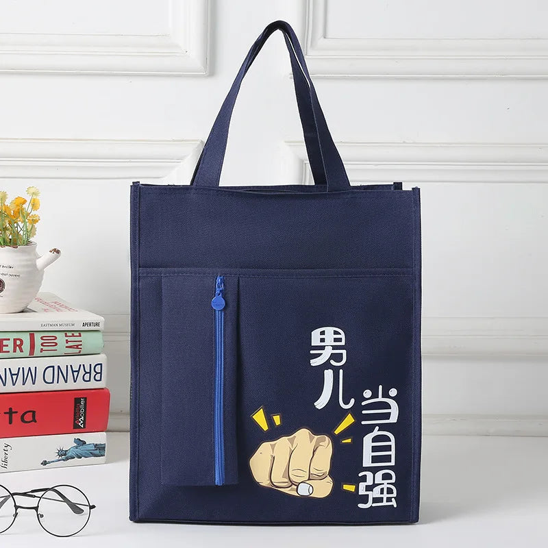 School supplies student tote bag children art bag document bag pink canvas tutoring bag school-bags-for-girls Tutorial Bags