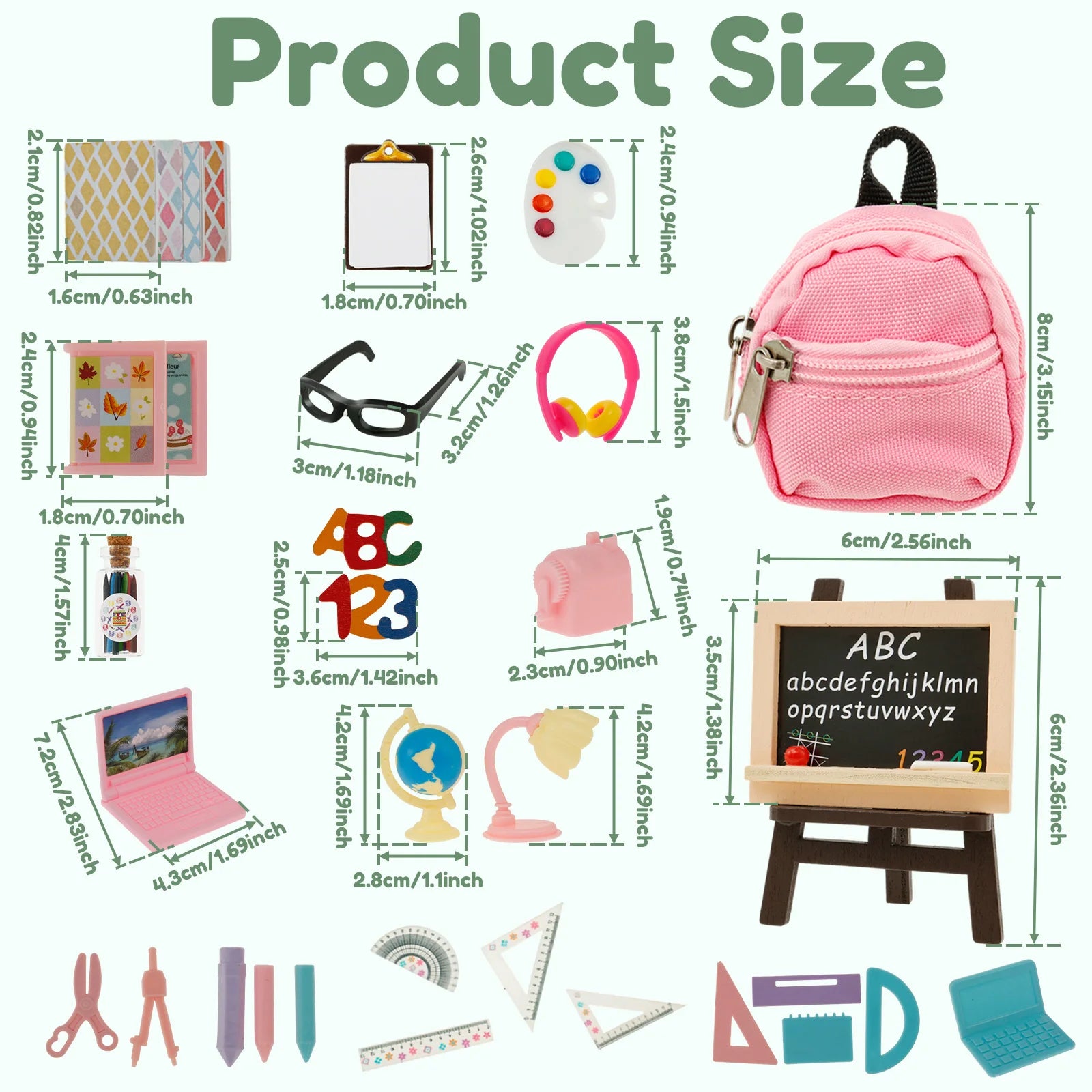 Mini School Supplies Cute Doll Bag Toys Decorative Dollhouse Study Tool School Accessories Adorable Mini School Accessories