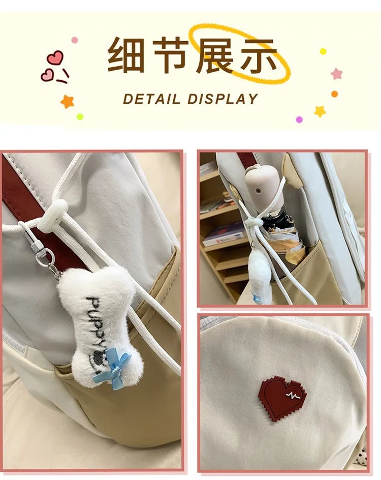 Student's Backpacks Korean Simple Versatile Fashionable Casual Cute Schoolbags High Quality Large Capacity Travel Backpacks