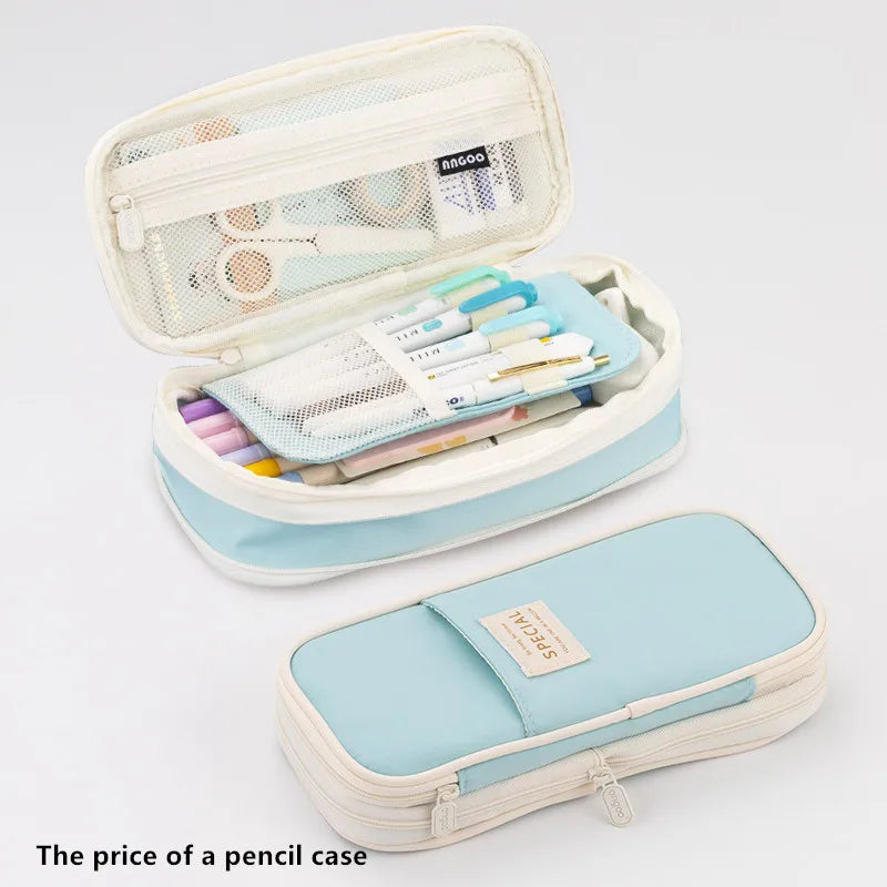 Large Capacity Pencil Case Stationery School Supplies Pencil Cases Pouch Office Desk Storage Bag Students Kids Pen Case Bags Box