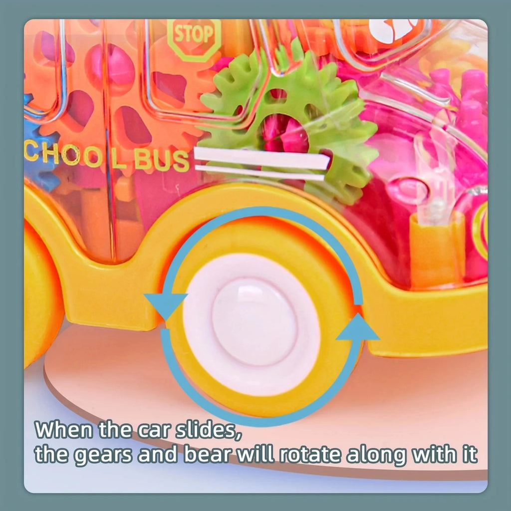 Baby Toy Cartoon Press Gear Car Toy Lnertia Pull-back Transparent Car Inertia Rebound Car Birthday Gifts for Kids Boys and Girls