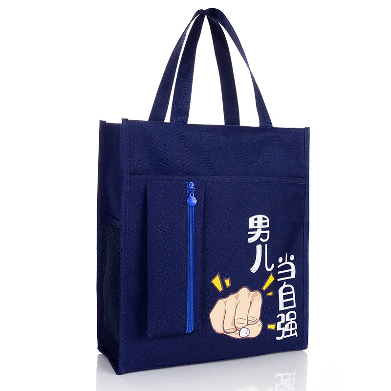 School supplies student tote bag children art bag document bag pink canvas tutoring bag school-bags-for-girls Tutorial Bags