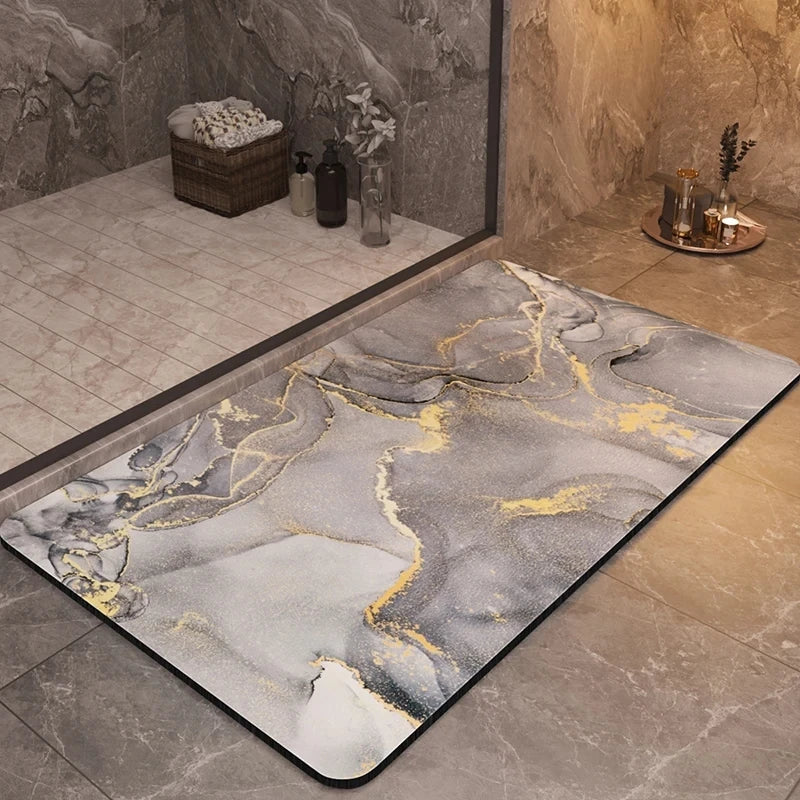 Luxury Bathroom Mats Anti Slip Shower Bath Mat Super Absorbent Quick Dry Foot Floor Mat Toilet Rug Doormat Carpet Washable Decor
