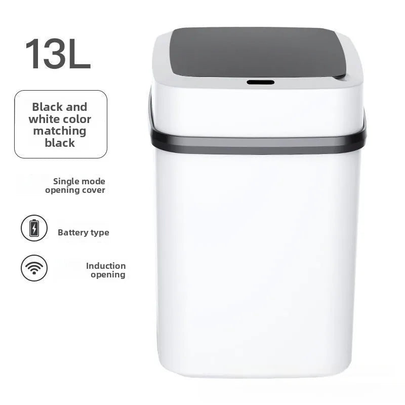 13L Smart Sensor Trash Can Fully Automatic Waterproof for Kitchen Living Room Household Bathroom Toilet