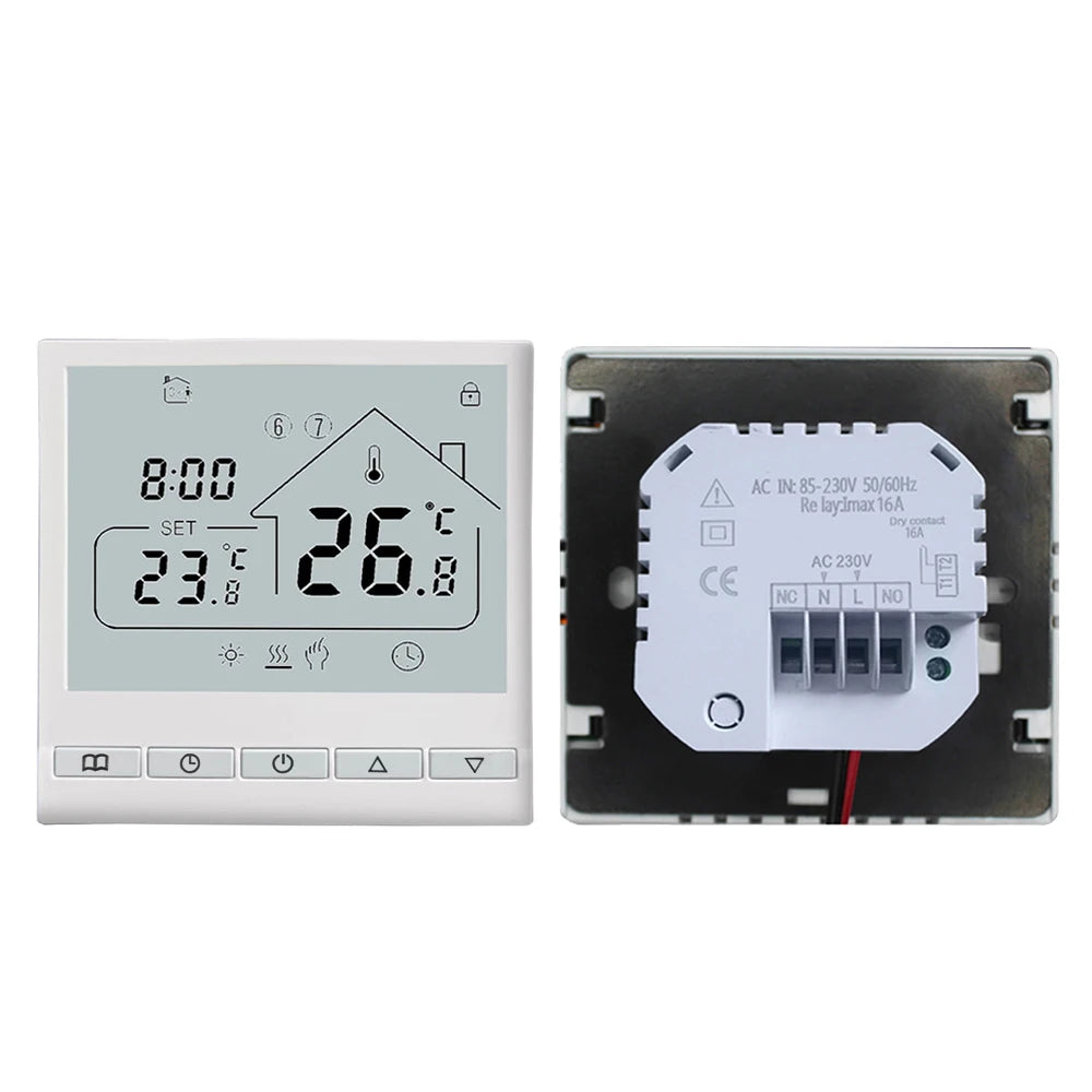 WiFi Smart Thermostat 5+2 Programmable 3A Water Heating Tuya Voice Control Thermostat DIY Install LCD Display Smart Temperature