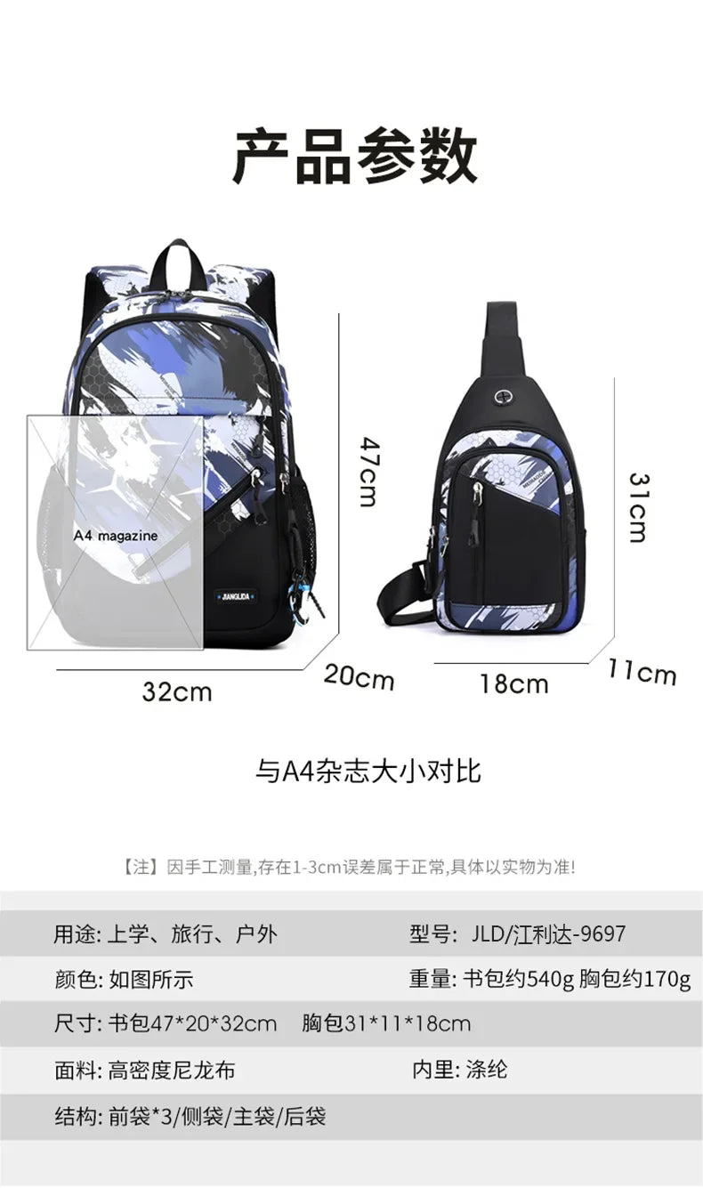 2024 Waterproof Children school Backpack School Bags Boys kids Schoolbag primary School backpack Kids Book Bag mochila1-6 garde