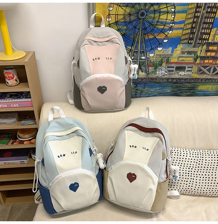 Student's Backpacks Korean Simple Versatile Fashionable Casual Cute Schoolbags High Quality Large Capacity Travel Backpacks