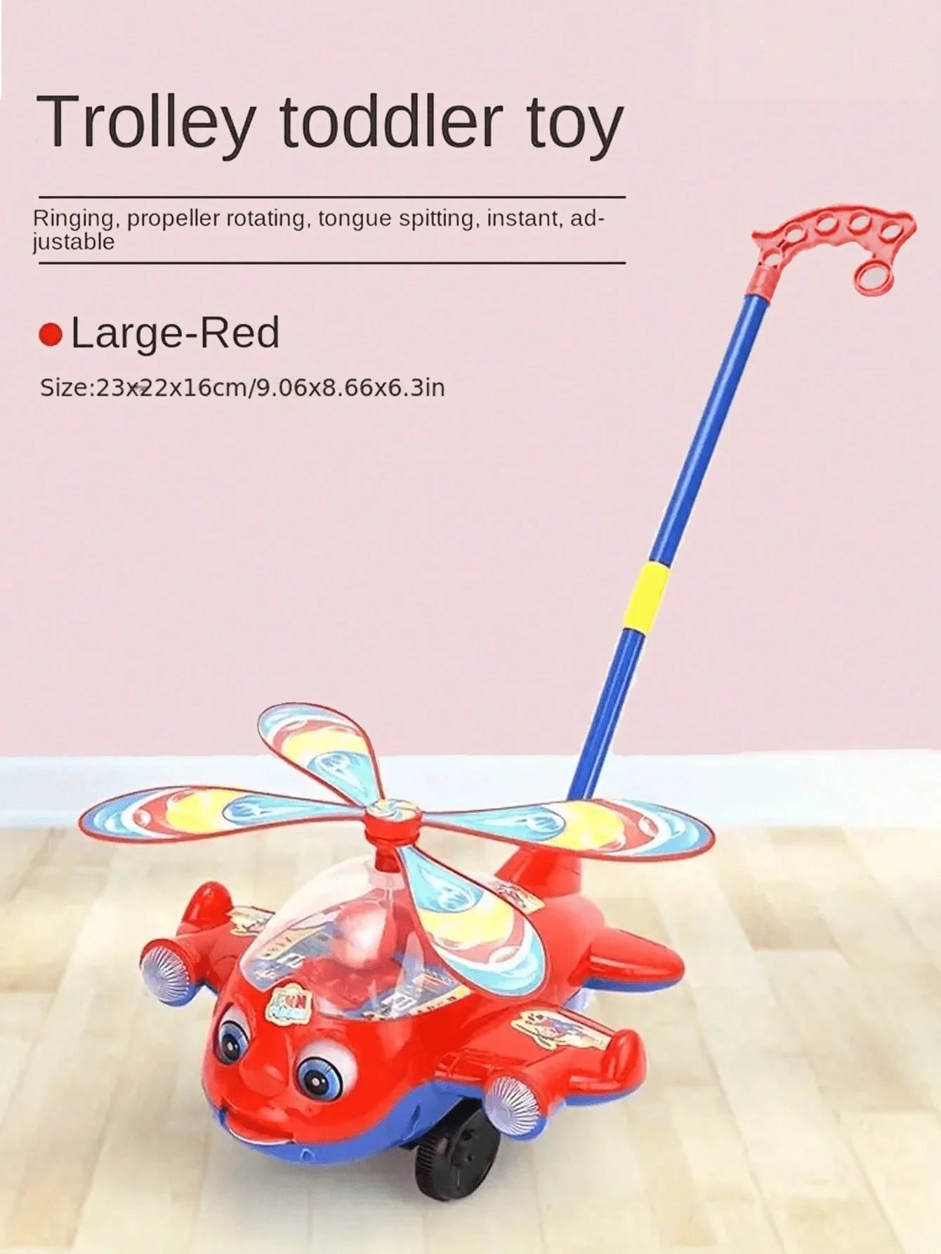 Cartoon Airplane Toy Trolley Educational Toy for Kids Toddler Children Children's Learning Walking Hand Push Aircraft Toy Push