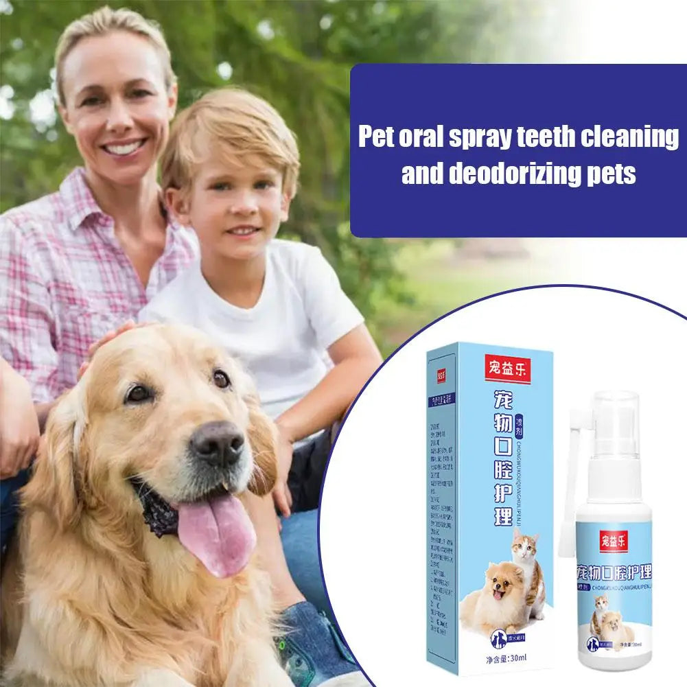 Pet Oral Care Spray for Cat Dog Instant Pet Fresh Breath Dental Care Teeth Cleaning Anti Inflammatory Dog Gingivitis Treatment